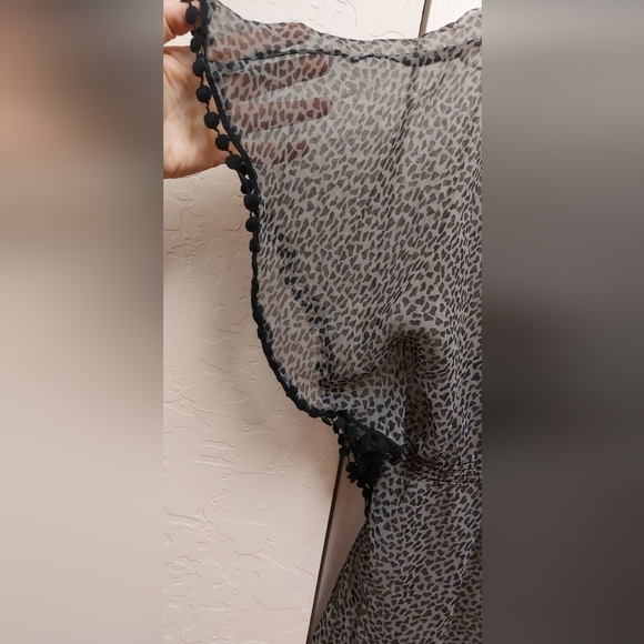 Mad Modele Animal Print NWT Sheer Grey and Black Cheetah Dress Size 1X Summer - Picture 4 of 7